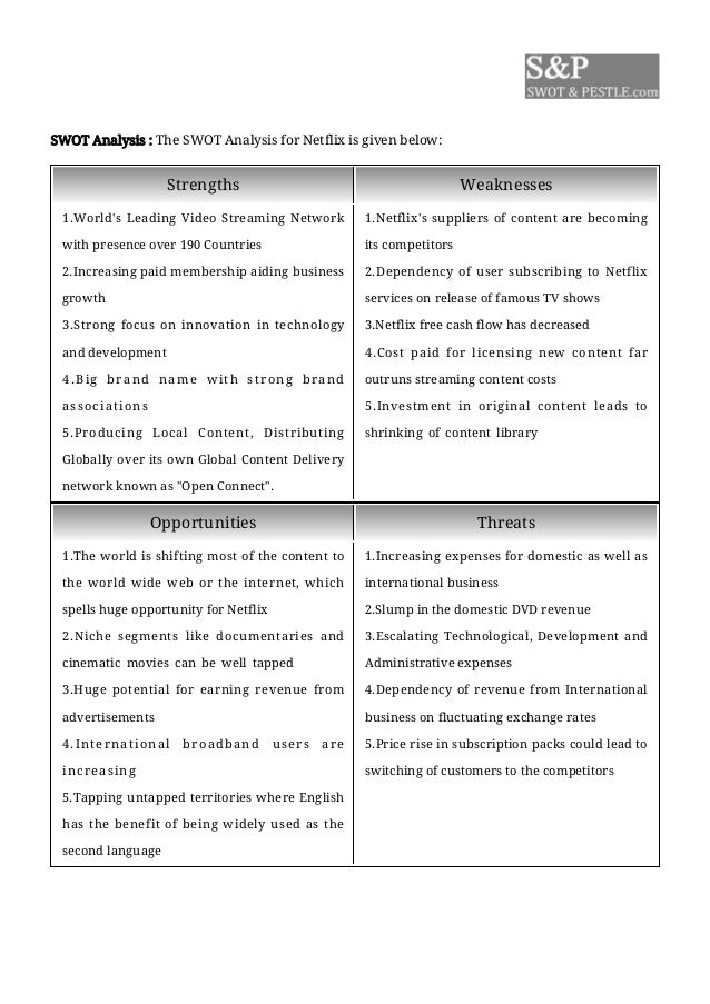 a strategic analysis of netflix inc Pest analysis netflix